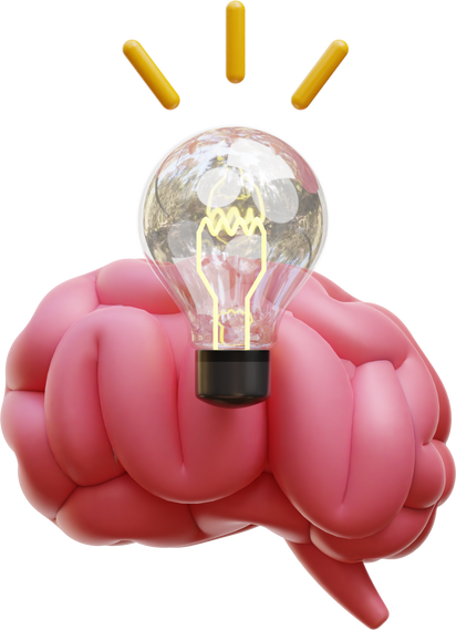 3D Education Object Brain Thinking Idea